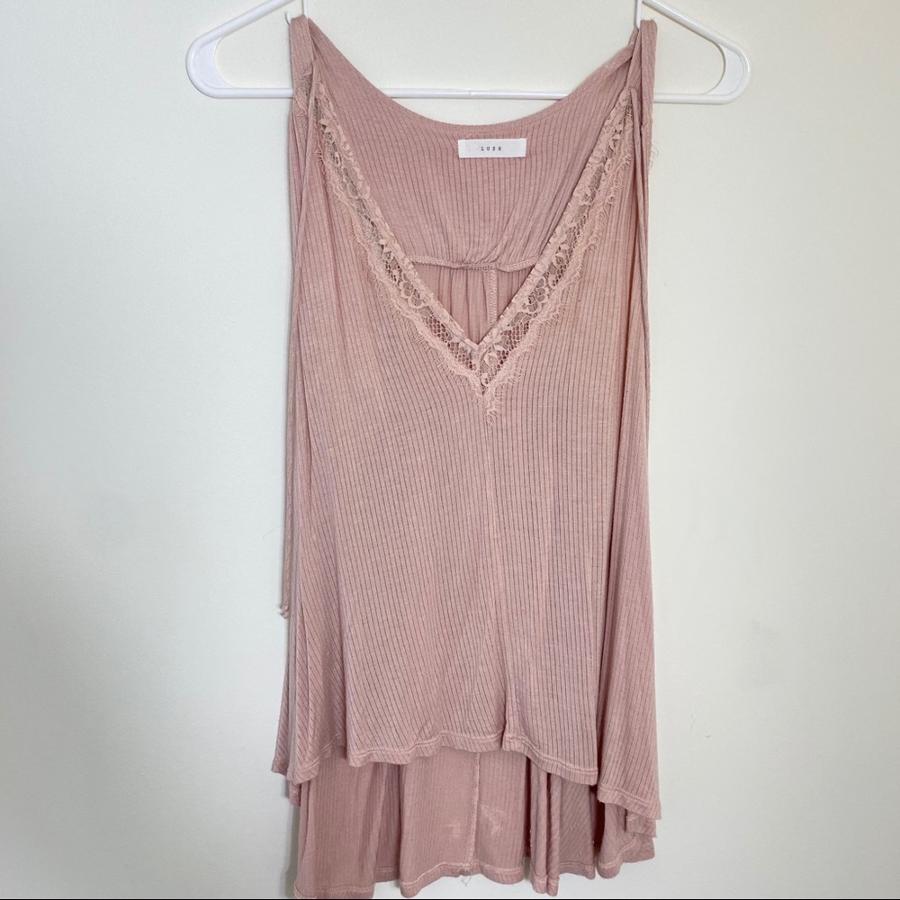 Pink Lace Tank Top